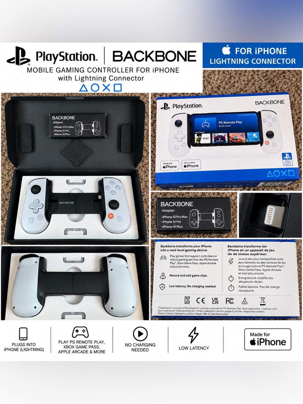 PlayStation Backbone Mobile Gaming Controller for iPhone — White